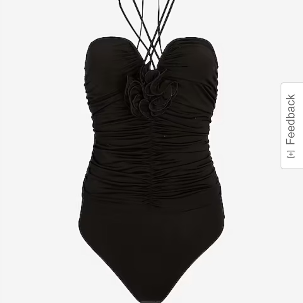 Express Body Contour Compression Halter Rosette Bodysuit